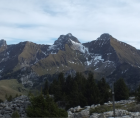 Le massif du Bargy vu depuis les rochers de Leschaux